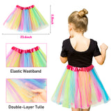 WATINC 43Pcs Princess Dress Up Jewelry Toys Set Rainbow Color Ballet Tutu Skirts Crowns Necklaces Adjustable Jewel Rings Earrings Bracelets Pretend Play Party Accessories for Little Girls Kids