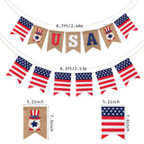 WATINC 2pcs 2021 Independence Day Burlap Banner with Patriotic Flag for 4th of July Party Supplies, USA Freedom Red Blue White Themed Hanging Bunting Garland for Indoor Home Photo Props Decoration