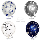 WATINC 36Pcs 13th Navy Blue and Silver Latex Balloons for Teens Boy Girl, 13 Years Old Birthday Confetti Balloon Party Decor, Anniversary Party Photography Backdrop Favor Supplies Decoration (12 Inch)