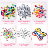 WATINC 286Pcs Valentine’s Day DIY Keychain Crafts Adjustable Letters Heart Shape 6mm Pony Transparent Beads Key Ring Bracelet Supplies Jewelry Making Kit Accessories Party Favor for Girls Women Men