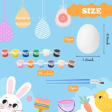 WATINC 12PCS Easter DIY Squeeze Toys Egg Painting Kit for Kid, Slow Rising Cream Scented Squeeze Stress Relief Toy, Handmade Art Craft Gift Basket Fillers Party Favor (12 Color Paint & 2 Paintbrushes)