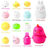 WATINC 20Pcs Easter Mochi Squeeze Toys for Kids Easter Party Favors, Kawaii Easter Bunny Chick Mini Soft Squeeze Cat Squeeze, Stress Relief Hand Toys, Easter Party Decorations Gifts for Toddlers