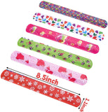 WATINC 36P Slap Bracelets Party Favors Pack (36 Different Designs) Slap Bands with Colorful Pattern for Easter Birthday Party Favors and School Classroom Prize