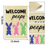 WATINC 2Pcs Happy Easter Garden Flags Welcome Peeps House Flag with Buffalo Check Plaid Rabbit Eggs Bunny Burlap Double Sided Indoor Party Decor for Celebration Festival Home Outdoor 12.4 x 18.3 Inch