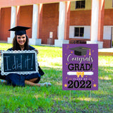 WATINC Graduation Yard Sign with Metal Stakes Congrats Grad Class of 2022 Double Sided Printing Waterproof Purple Lawn Signs Party Decorations Supplies Photo Props for Outdoor Garden 11.8 x 16.9 Inch