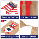 WATINC 2pcs 2021 Independence Day Burlap Banner with Patriotic Flag for 4th of July Party Supplies, USA Freedom Red Blue White Themed Hanging Bunting Garland for Indoor Home Photo Props Decoration