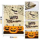 WATINC 2Pcs Happy Halloween Thanksgiving Garden Flag Scary Pumpkins Spooky Bats Lovely Turkey Harvest Fall Decorations Double Sided Burlap House Flags for Home Decor Indoor Outdoor 12.4 x 18.3 Inch