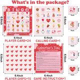 WATINC 41pcs 2021 Valentine’s Day Bingo Game, Valentine Party Games with 24 Players , Valentine Bingo Cards for Kids School Classroom Party Supplies Activity, Valentines Party Favors Gift for Toddlers