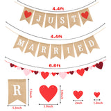 WATINC 2pcs MR & MRS Burlap Banner, White Heart Bunting Garland for Valentine’s Day Wedding Party Decor, Bridal Shower Party Favors Supplies, Anniversary Photo Booth Props, Valentine’s Home Wall Decor