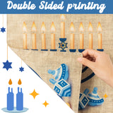 WATINC Happy Hanukkah Garden Flag Burlap Chanukah Menorah Dreidel Hexagram Grid Vertical Double Sided House Flag Winter Jewish Holiday Festival Party Decorations Supplies for Lawn Outdoor 12 x 18 in