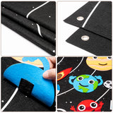 WATINC 35Pcs Outer Space Felt Board Story Set 3.5 Ft Solar System Universe Storytelling Flannel Interactive Play Kit with Hooks Astronaut Planets Alien Galaxy Reusable Wall Hanging Gift for Boys Girls