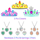 WATINC 43Pcs Princess Dress Up Jewelry Toys Set Rainbow Color Ballet Tutu Skirts Crowns Necklaces Adjustable Jewel Rings Earrings Bracelets Pretend Play Party Accessories for Little Girls Kids