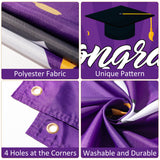 WATINC Congrats Grad Backdrop Banner 2022 Graduation Decorations 78" x 45" Extra Large and Purple Black Background We are Proud of You Cap Diploma Party Supplies for Indoor Outdoor Photo Booth Props