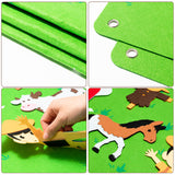 WATINC Farm Animals Felt Story Board Set 3.5Ft 38Pcs Preschool Farmhouse Themed Storytelling Flannel Barnyard Domestic Livestock Early Learning Interactive Play Kit Wall Hanging Gift for Toddlers Kids