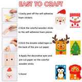 WATINC 6 Pack Christmas DIY Craft Supplies kit for Kids, Creative Craft Art for Classroom or Home, Wooden Sticks Googly Eyes DIY Art Supplies, Christmas Party Favor, Birthday Gifts for Boys and Girls