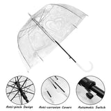 WATINC 10 Pack 47 Inch Lace Bubble Umbrellas Clear Flower Heart Pattern Stick Umbrella Dome Shape Large Canopy Transparent Auto Open Windproof with European J Hook Handle Outdoor Wedding Style