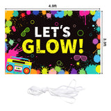 WATINC 104pcs Neon Party Supplies Include LET’S Glow Banner and Fluorescent Balloons Chain, Glow Party Theme Backdrop for Kids and Adults, Birthday Party Favors Supplies, Glow in The Dark Party Decor