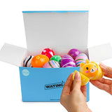 WATINC Random 24 Pcs Easter Eggs Filled with Kawaii Squeeze Toys Colorful Simulation Lovely Toy Mini Soft Food Squeeze Toys Cream Scented Stress Relief Party Fover Key Chains Phone Straps