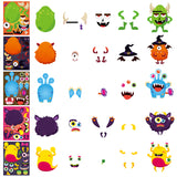 Roll over image to zoom in        WATINC 50 Sheets Halloween Make a Face Stickers, Make Your Own Halloween Monster Activities Sticker for Halloween Party Game, DIY Monster Character Stickers with 10 Full Body Design for Kids Craft Kit