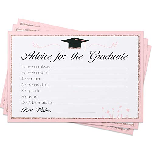 WATINC 50 Pcs Graduation Advice Cards with Best Wishes Graduation Decorations Favor Party Supplies for 2021 Graduate Decorations