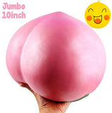 WATINC 10inch Jumbo Squeeze Toy, Large Peach Squeeze Toy, Birthday Gift for Kids, Giant Slow Rising Simulation Cute Fruit Squeeze Toy for Collection, Decorative Props, Stress Relief, Bonus Mini Toy