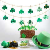 WATINC 25 Pack Clover Wooden Ornament, Classic Styles of St. Patrick’s Day Hanging Wooden Pendant, Clover Shaped Cutouts Tree Pendant for Celebrate Irish Day Party,Saint Patty’s Day Home Hanging Decor