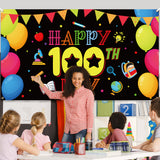 WATINC 100th Day of School Backdrop Banner Extra Large Happy 100th Day Background Kids Students Party Decorations Supplies Photo Booth Props for Kindergarten Primary Wall Indoor Outdoor 78 x 45 Inch