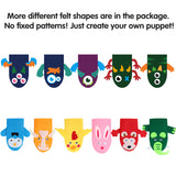 WATINC 18Pcs Hand Puppets Making Kit for Kids Art Craft Felt Sock Monster Puppet Creative DIY Make Your Own Puppets Pipe Cleaners Pompoms Storytelling Role Play Party Supplies Gift for Girls Boys