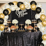 WATINC 36Pcs Black and Gold Happy Birthday Balloons, Sequin Confetti Latex Balloon Party Decor Photo Booth Prop Background Favor Decoration for Kids Boy Girls Classroom Home Wall Baby Shower (12 Inch)