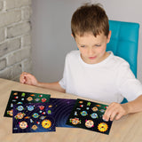 WATINC 48Pcs Outer Space Stickers Make Your Own 9 Planets Solar System Sticker Scenes Educational and Learning Activities Party Games Classroom Supplies DIY Art Craft Project for Kids Ages 2-4 4-8