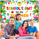 WATINC School’s Out for The Summer Banner Decorations Xtralarge End of School Year Background Kindergarten Graduation Preschool Party Supplies Photo Booth for Wall Home Indoor Outdoor 79 X 45 Inch