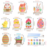 WATINC 12PCS Easter DIY Table Décor, Paint Unfinished Cutouts Wooden Ornaments for Kids,Creative Craft Art for Classroom,Easter Party Favor, Wooden Centerpiece Signs for Table, Birthday Gifts for Kids