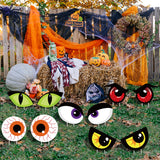 WATINC Set of 10 Halloween Monster Eyes Yard Signs with Stakes Bloodshot Ghost Eyeballs Waterproof Lawn Signs Scary Party Decorations Supplies Photo Props for Outdoor Bushes Garden Grass Patio