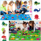 WATINC 2Pack Insect & Farm Animals Felt Story Board Grass Caterpillar Bee Butterfly Farmhouse Domestic Livestock Storytelling Preschool Early Learning Play Kit Wall Hanging Gift for Toddlers Kids