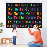 WATINC 151Pcs Alphabets Letters Numbers Felt Board Story Preschool Set Colorful ABC Letter Upper Lower Case Math Symbols Large Wall Storyboard Early Learning Play Kit for Toddlers Kids 41 x 30 Inch