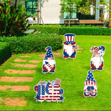 WATINC 5pcs Independence Day Gnomes Yard Signs with Plastic Stakes, USA Patriotic Gnome Garden Decor for 4th of July Party Favor Supplies, Waterproof Lawn Sign Large Single Sided, Outdoor Lawn Decor