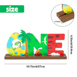 WATINC Roar One Wooden Table Decoration for 1st Baby Boy Birthday Party, Detachable Wooden Centerpiece Sign for Dinosaur Theme Party Supplies, Colourful Ornament for Summer Holiday Party Photo Props