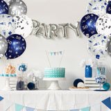 WATINC 36Pcs 50th Navy Blue and Silver Latex Balloons, 50 Years Old Birthday Confetti Balloon Party Decor, Anniversary Theme Party Photography Backdrop Favor Supplies Decoration for Men Women (12 Inch)