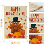 WATINC 2Pcs Happy Halloween Thanksgiving Garden Flag Scary Pumpkins Spooky Bats Lovely Turkey Harvest Fall Decorations Double Sided Burlap House Flags for Home Decor Indoor Outdoor 12.4 x 18.3 Inch