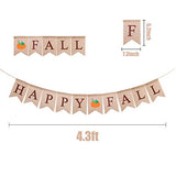 WATINC Happy Fall Burlap Banner, Thanksgiving Fall Pumpkin Banner Bunting with 7.9Feet Autumn Maple Leaf Garland for Thanksgiving Day Decorations Party Favors, Halloween Harvest Fall Home Decor