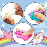 WATINC 24pcs Unicorn Mochi Squeeze Toys, Colorful Unicorn Soft Cute Squeeze Toys for Mochi Party Favors, Kawaii Stress Relief Hand Toy Birthday Gift for Kids, Goodie Bags Egg Fillers, Party Decoration