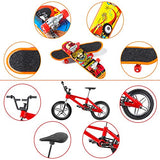 WATINC 33Pcs Mini Finger Skateboards and Finger Bikes, Finger Bicycle Fingerboard Set for Birthday Party Favors for Kids Adults, Creative Fingertip Movement Game with Replacement Wheels and Tools