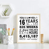 WATINC You Have Been Loved for 16 Years Poster, 11" x 14" Unframed Art Prints for 16th Birthday Decorations Party Supplies, 16th Anniversary Birthday Gifts for 16 Years Old Boys Girls Men Women