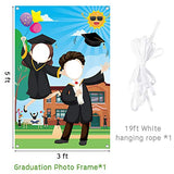 WATINC Graduation Photo Booth Props Frame, Kindergarten Preschool Graduation Photography Backdrops for 2021 Graduation Party Graduations, Congrats Grad Party Favors Supplies, Large Size 5x3ft