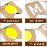 WATINC Summer Burlap Banner, Lemon Summer Bunting Garland for Welcome Summer Party Decor, Lemonade Theme Party Favors Supplies, Hawaii Tropical Fruit Pool Party Decor for Mantel Fireplace