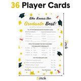 WATINC 36pcs 2020 Graduation Party Game Card, Who Knows The Graduate Best Game Card for 2020 Graduation Party Supplies, College High School Grad Party Favors Gifts, Graduation Party Games Activities