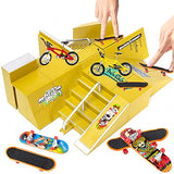 WATINC 33Pcs Mini Finger Skateboards and Finger Bikes, Finger Bicycle Fingerboard Set for Birthday Party Favors for Kids Adults, Creative Fingertip Movement Game with Replacement Wheels and Tools