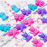 WATINC 24pcs Unicorn Mochi Squeeze Toys, Colorful Unicorn Soft Cute Squeeze Toys for Mochi Party Favors, Kawaii Stress Relief Hand Toy Birthday Gift for Kids, Goodie Bags Egg Fillers, Party Decoration