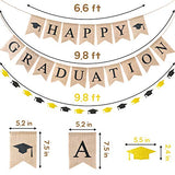 WATINC 3pcs Graduation Burlap Banner, Happy Graduation Banner and Glitter Grad Cap Garland for 2021 Graduation Decorations, Grad Party Favors Supplies, 2021 Graduation Home Decor for Mantle Fireplace