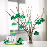 WATINC 25 Pack Clover Wooden Ornament, Classic Styles of St. Patrick’s Day Hanging Wooden Pendant, Clover Shaped Cutouts Tree Pendant for Celebrate Irish Day Party,Saint Patty’s Day Home Hanging Decor